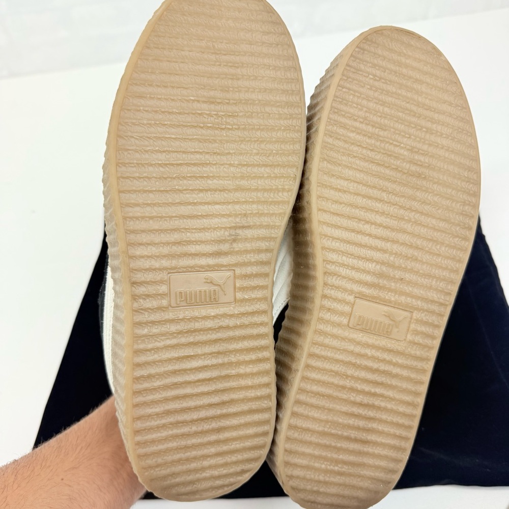 Puma Women's Black Suede Platform Sneakers with White Stripe - Picture 10 of 13